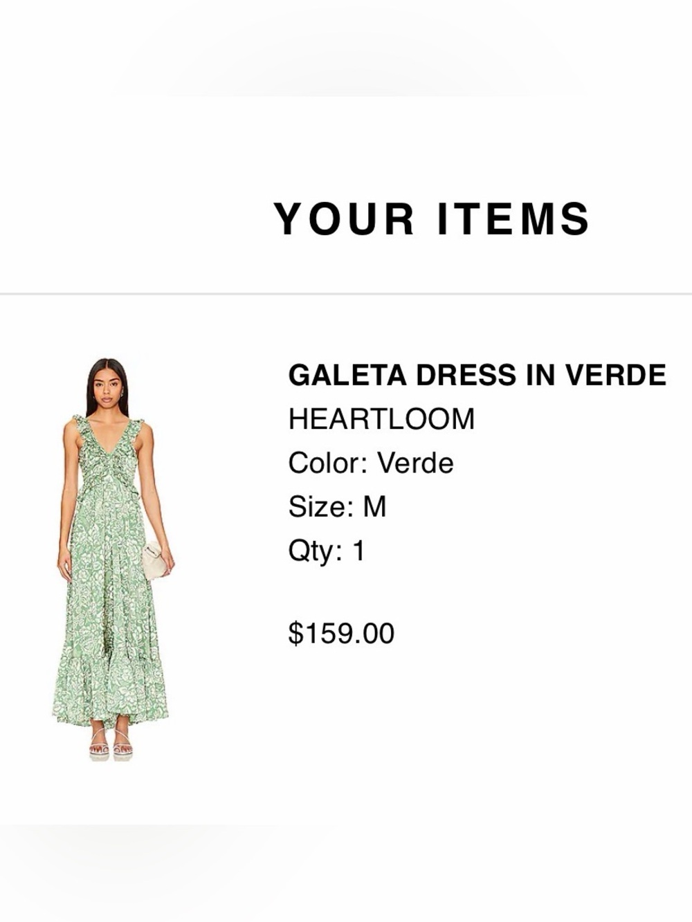 Heartloom Galeta Sage Green Floral Maxi Dress in Verde - Picture 3 of 6